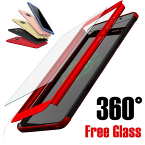 Твърд калъф лице и гръб 360 градуса със скрийн протектор FULL Body Cover за Xiaomi Redmi 7 черен